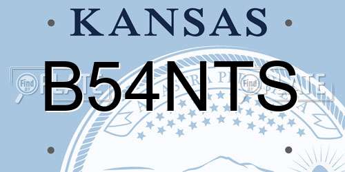 B54NTS Kansas License Plate