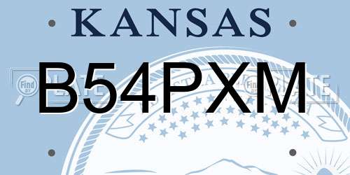 B54PXM Kansas License Plate
