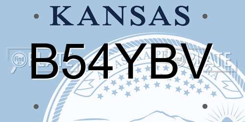 B54YBV Kansas License Plate