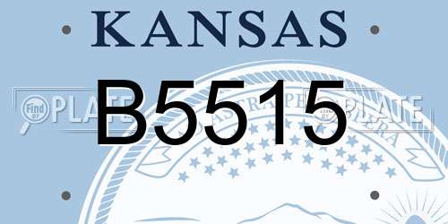 B5515 Kansas License Plate