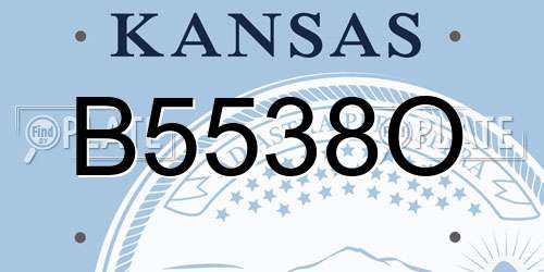 B5538O Kansas License Plate