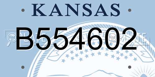 B554602 Kansas License Plate