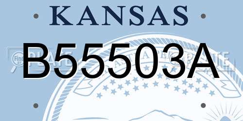 B55503A Kansas License Plate