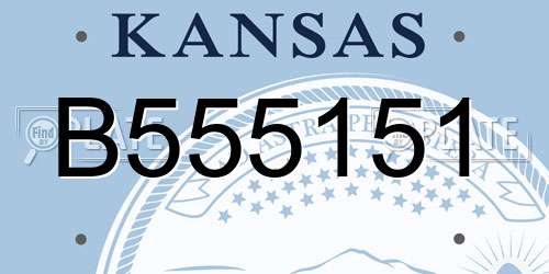 B555151 Kansas License Plate