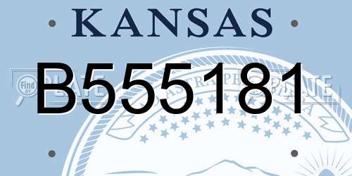 B555181 Kansas License Plate