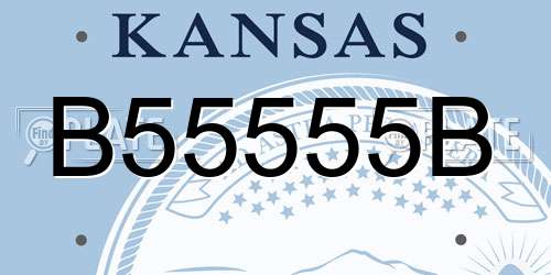 B55555B Kansas License Plate