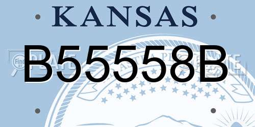 B55558B Kansas License Plate