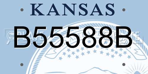 B55588B Kansas License Plate