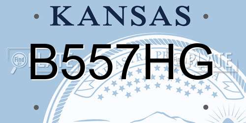 B557HG Kansas License Plate