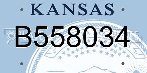 B558034 Kansas License Plate