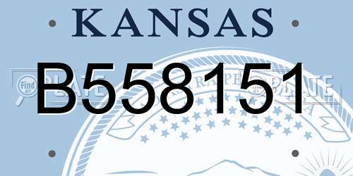 B558151 Kansas License Plate