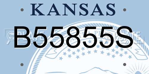 B55855S Kansas License Plate