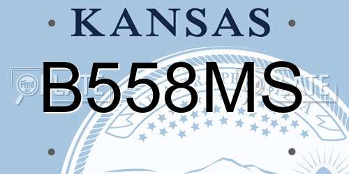 B558MS Kansas License Plate