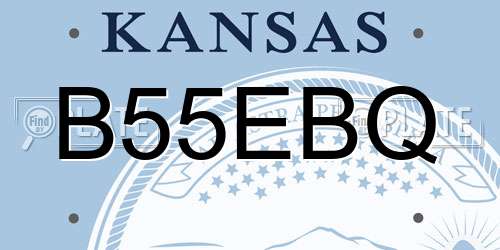 B55EBQ Kansas License Plate