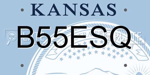 B55ESQ Kansas License Plate
