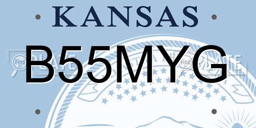 B55MYG Kansas License Plate