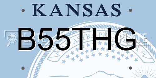 B55THG Kansas License Plate