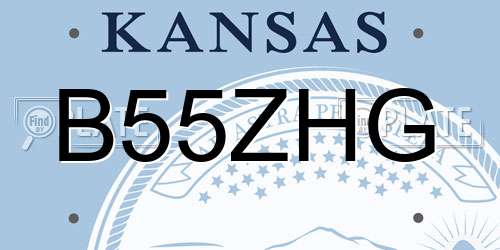 B55ZHG Kansas License Plate