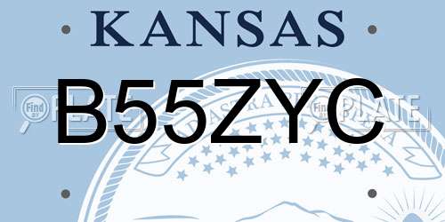B55ZYC Kansas License Plate