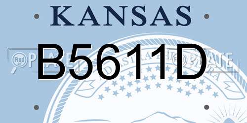 B5611D Kansas License Plate