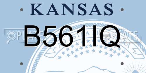 B561IQ Kansas License Plate