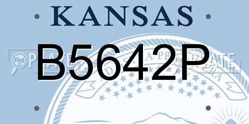 B5642P Kansas License Plate