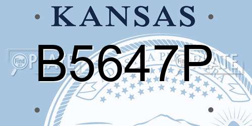 B5647P Kansas License Plate