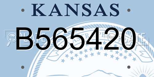 B565420 Kansas License Plate