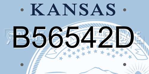 B56542D Kansas License Plate