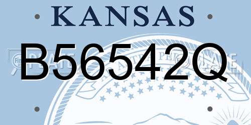 B56542Q Kansas License Plate