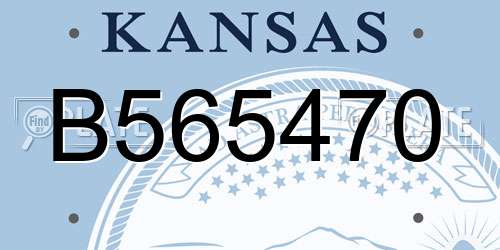 B565470 Kansas License Plate