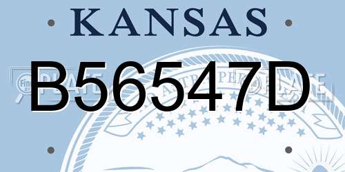 B56547D Kansas License Plate