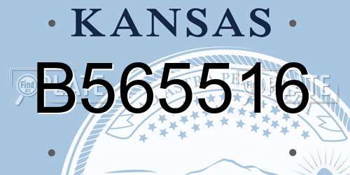 B565516 Kansas License Plate