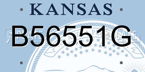 B56551G Kansas License Plate
