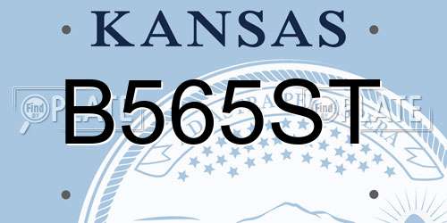 B565ST Kansas License Plate