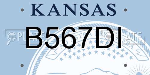 B567DI Kansas License Plate