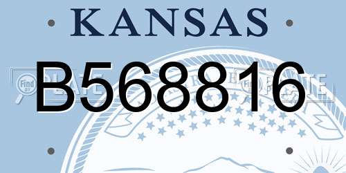 B568816 Kansas License Plate
