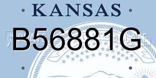 B56881G Kansas License Plate