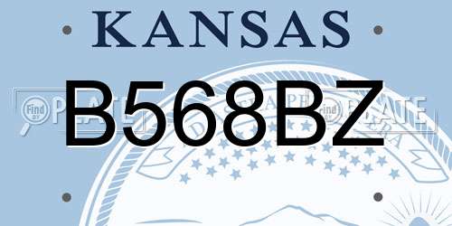 B568BZ Kansas License Plate