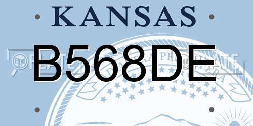 B568DE Kansas License Plate