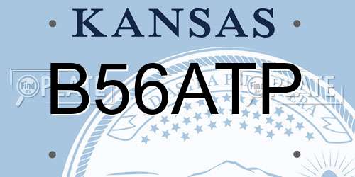 B56ATP Kansas License Plate