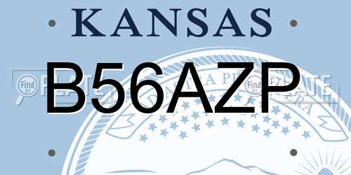 B56AZP Kansas License Plate