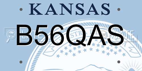 B56QAS Kansas License Plate
