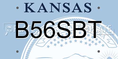 B56SBT Kansas License Plate