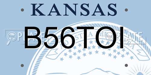 B56TOI Kansas License Plate