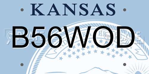 B56WOD Kansas License Plate