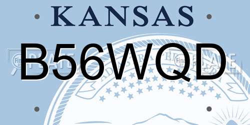 B56WQD Kansas License Plate