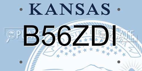 B56ZDI Kansas License Plate