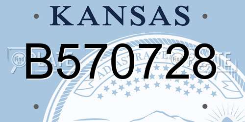 B570728 Kansas License Plate
