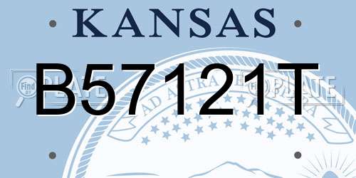 B57121T Kansas License Plate